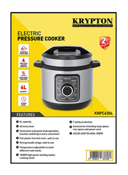 Krypton 6L Electric Pressure Cooker, 1000W, KNPC6304, Multicolour