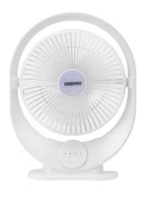 

Geepas 8-Inch Rechargeable Fan with LED Light, GF21120, White