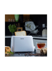 Geepas 2 Slice Bread Toaster, 700W, with Removable Crumb Tray, One Touch Cancel Button & 6 Browning Setting Control, GBT36515N, White