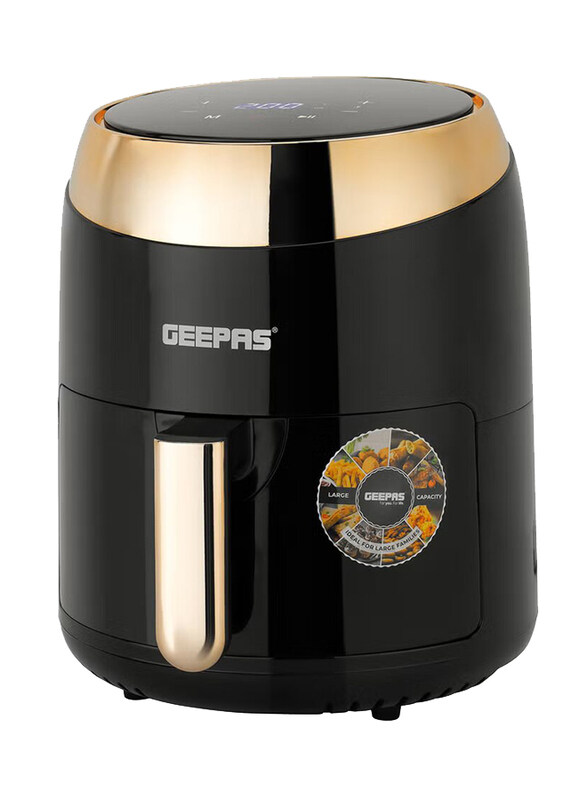 

Geepas 3.5L Digital Non Stick Air Fryer, 1400W, with Overheat Protection Sensor, Touch Panel & 1-60 Minutes Timer, GAF37501, Black/Silver