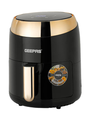 Geepas 3.5L Digital Non Stick Air Fryer, 1400W, with Overheat Protection Sensor, Touch Panel & 1-60 Minutes Timer, GAF37501, Black/Silver