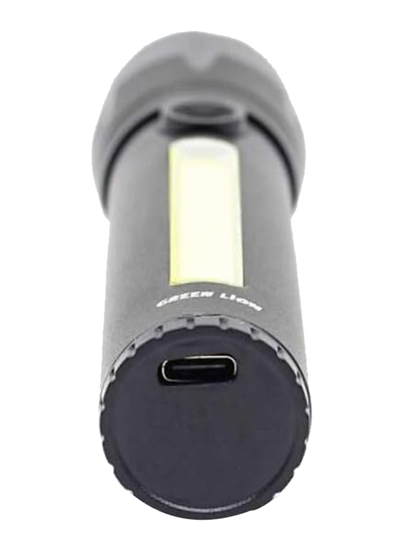 Green Lion 1200mAh 2 in 1 Adjustable Torch 3W LED, 130lm, Black