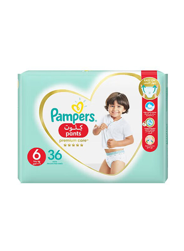Pampers Premium Care Pants Diapers, Size 6, 16+ KG, 36 Count