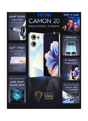 Tecno Camon 20 256GB Glacier Glow, 8GB RAM, 4G, Dual Sim Smartphone, Middle East Version