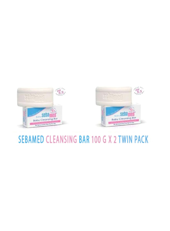 Sebamed 2 x 100g Baby Cleansing Soap Bar with Panthenol, White