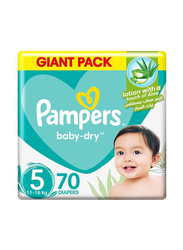 Pampers Premium Care Taped Baby Dry Pants Diapers with Aloe Vera Lotion, Size 5, 11-16 KG, 70 Count