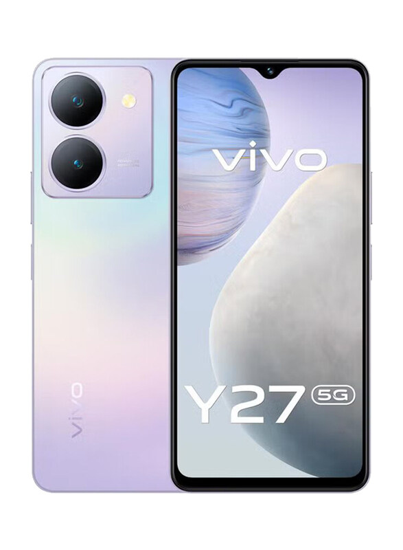 

Vivo Y27 128GB Satin Purple, 8GB RAM, 5G, Dual Sim Smartphone, Middle East Version