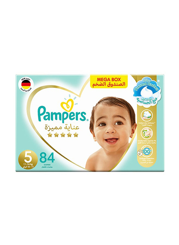 Pampers Premium Care Taped Baby Diapers, Size 5, 11-16kg, 84 Count