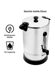 Geepas 15L Stainless Steel Electric Kettle, 1650W, GK5219, Silver