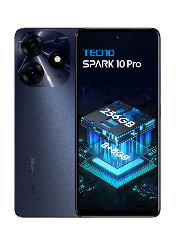 

Tecno Spark 10 Pro 256GB Starry Black, 8GB RAM, 4G, Dual SIM Smartphone, Middle East Version