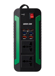 Green Lion 300W Spark 300 Power Inverter with 2 AC + 2 USB-A 3.4A + 3 PD 20W + 2 QC 3.0, Black