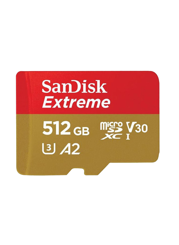 SanDisk 512GB Extreme MicroSDXC Memory Card, Multicolour