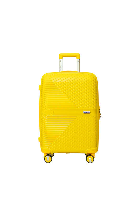 

British Tourister Polypropylene Spinner Check In Large Luggage Trolley 24 Inch Yellow