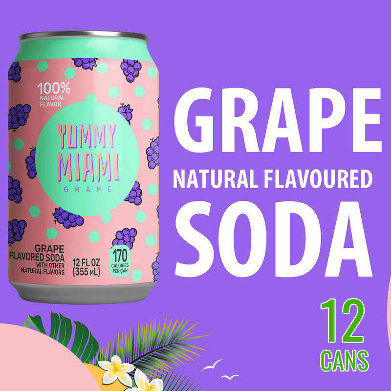 

Yummy Miami Grape 12 FL OZ (355 ML)-USA 12 PC Pack