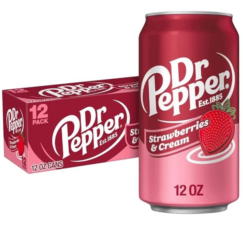 Dr. Pepper Strawberry Cream 12 FL OZ (355 ML) -USA 12 PC Pack