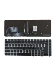 HP Elitebook Series Replacement Wired English Laptop Keyboard Backlight with Pointer, Silver/Black
