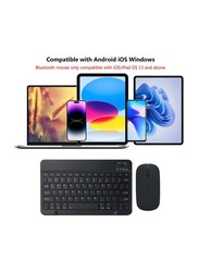 Apple iPad/Samsung Tablet/Windows Rechargeable Ultra-Slim Bluetooth Keyboard with Mouse, Black
