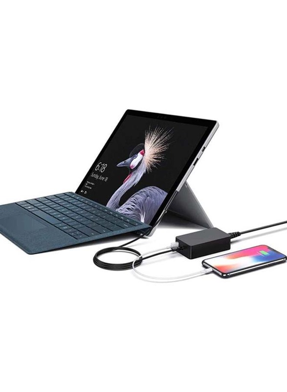 Xtees 65W 15V 4A Surface Pro Charger for Microsoft Surface Pro 3/4/5/6/7/8/9/X, Surface Laptop 3/2/1, Surface Book, Surface Go with 6ft Power Cord Power Connector Cable, Black