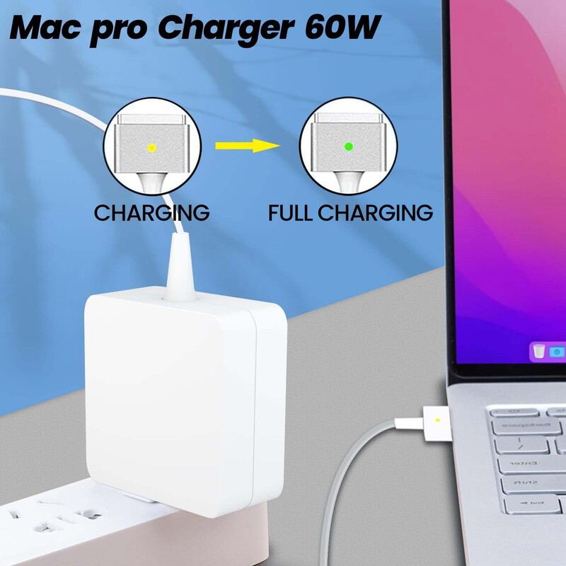 60W T-Tip Charger Power Adapter Mac Book Pro Universal Laptop Charger for Mac Book Air/Mac Book Pro 13-Inch Retina Display, White