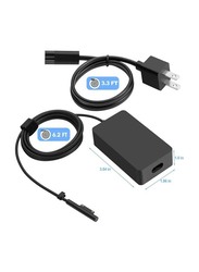 Xtees 65W 15V 4A Surface Pro Charger for Microsoft Surface Pro 3/4/5/6/7/8/9/X, Surface Laptop 3/2/1, Surface Book, Surface Go with 6ft Power Cord Power Connector Cable, Black