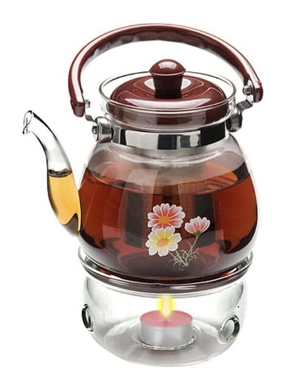 600ml Tea & Coffee Pot, Clear/Brown