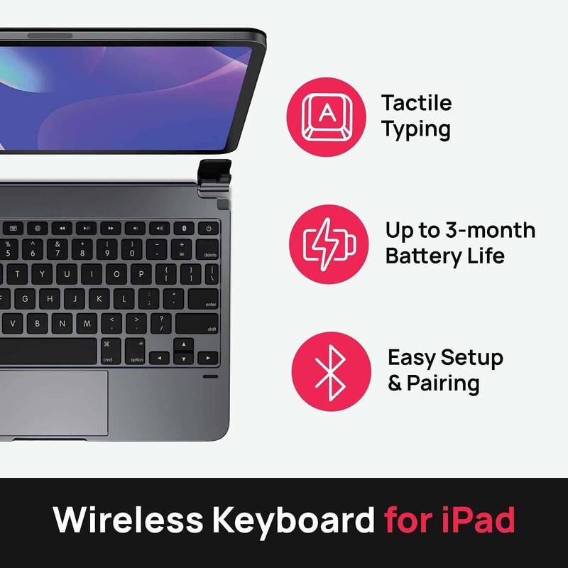 Brydge Apple iPad Pro 11" Wireless English Keyboard with Trackpad, Space Grey