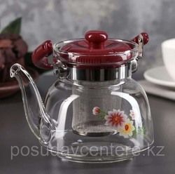 600ml Tea & Coffee Pot, Clear/Brown
