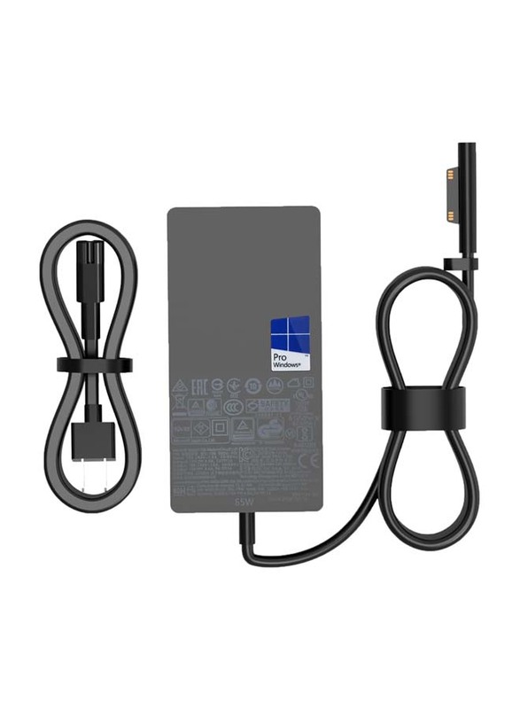65W Fit Charger for Microsoft Surface Pro/Surface Laptop, Black