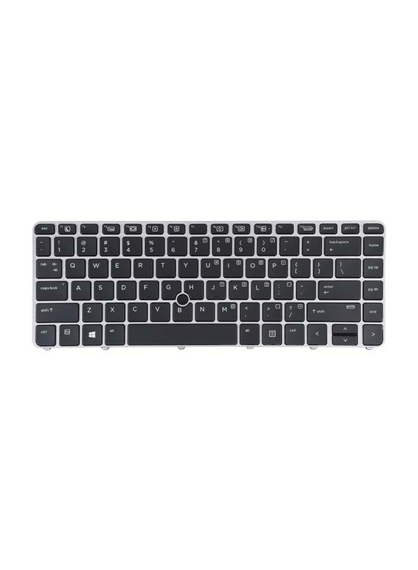 HP EliteBook 840 G3 Replacement Wired English Laptop Keyboard with Backlight & Pointing, Black/Silver