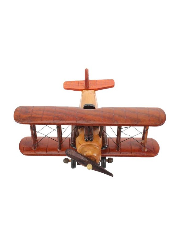 Wooden Retro Airplane Figurines Decoration, Brown