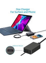 65W Charger for Microsoft Surface Pro/Surface Laptop/Surface Book/Surface Go, Black