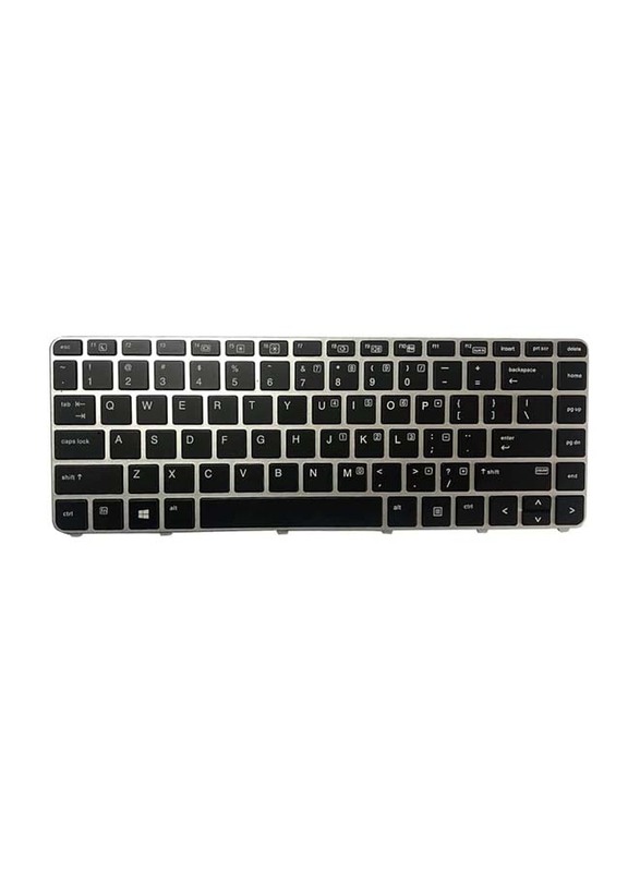 Autens HP EliteBook Replacement Wired English Laptop Keyboard without Pointer, Black/Silver