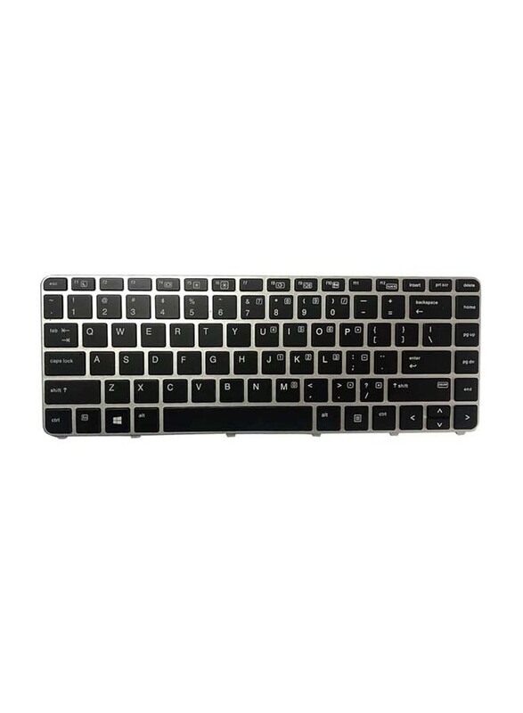 

Autens HP EliteBook Replacement Wired English Laptop Keyboard without Pointer, Black/Silver
