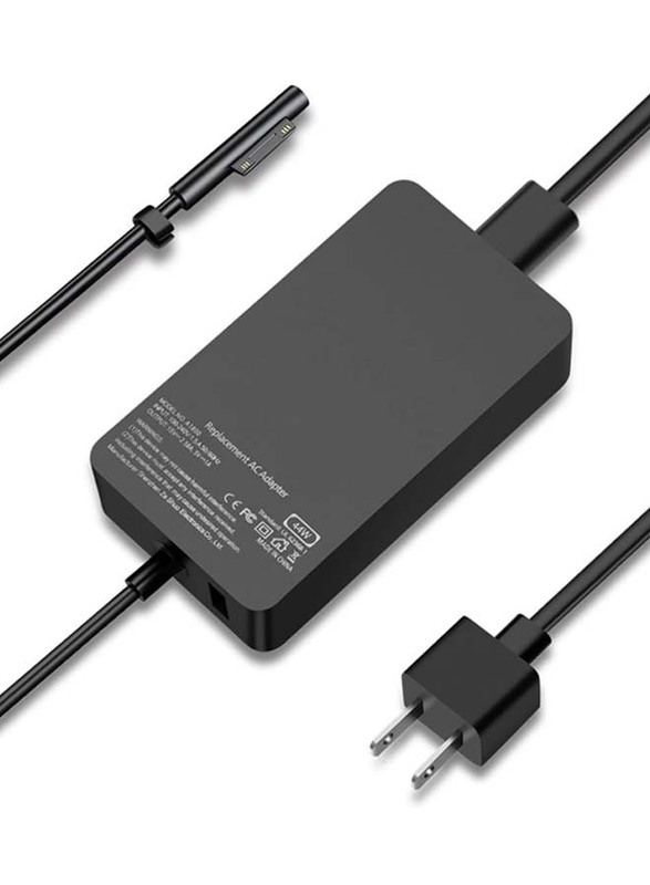 44W 15V 2.58A Power Supply AC Adapter Charger with Power Cord for Microsoft Surface Pro/Surface Laptop/Surface Go/Surface Book, Black