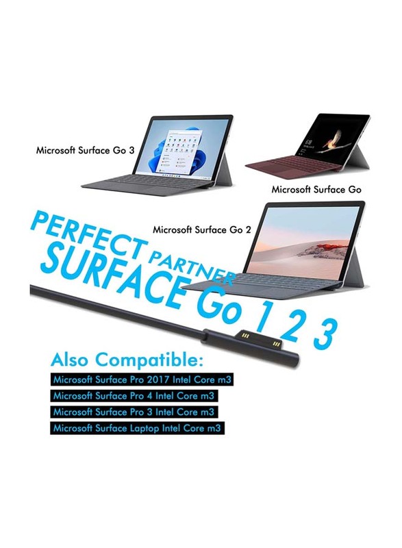 Surface Go Charger for Microsoft Surface Go/Surface Pro Laptops, Black
