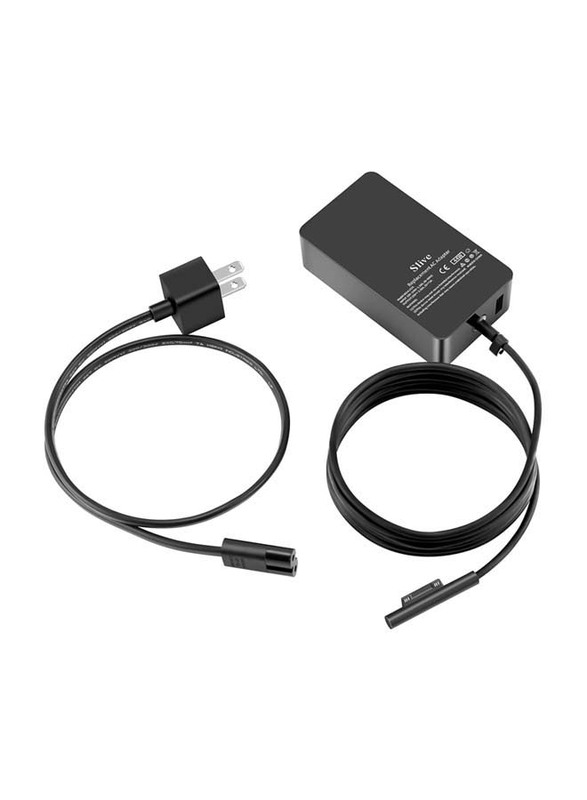 44W 15V 2.58A Slive Updated Version Surface Pro Charger for Microsoft Surface Pro 3/Pro 4/Pro 5/Pro 6/Pro 7, Surface Laptop 1/2, Surface Book & Surface Go with 5V 1A USB Charging Port, Black