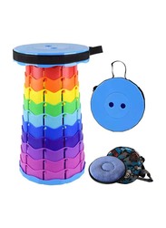 Portable Adjustable Telescopic Camping Stool With Cushion & Carry Bag, Multicolour
