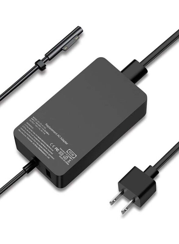 Xtees 65W 15V 4A Surface Pro Charger for Microsoft Surface Pro 3/4/5/6/7/8/9/X, Surface Laptop 3/2/1, Surface Book, Surface Go with 6ft Power Cord Power Connector Cable, Black