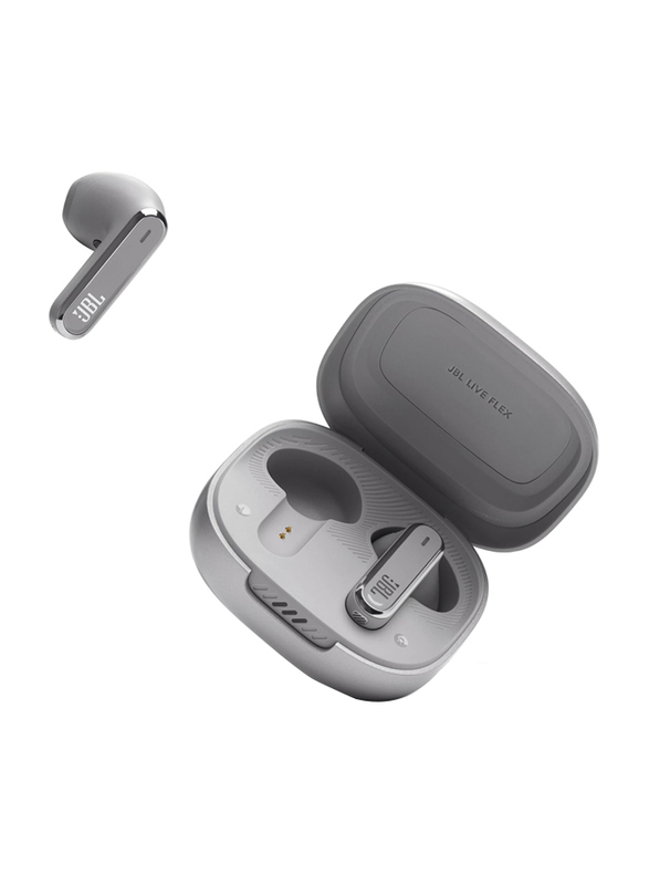 JBL Live Flex True Wireless In-Ear Noise Cancelling Earbuds, Silver