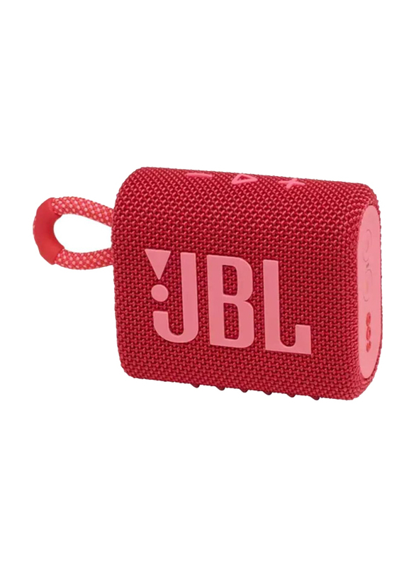 JBL Go 3 IP67 Waterproof Portable Wireless Speaker, Red