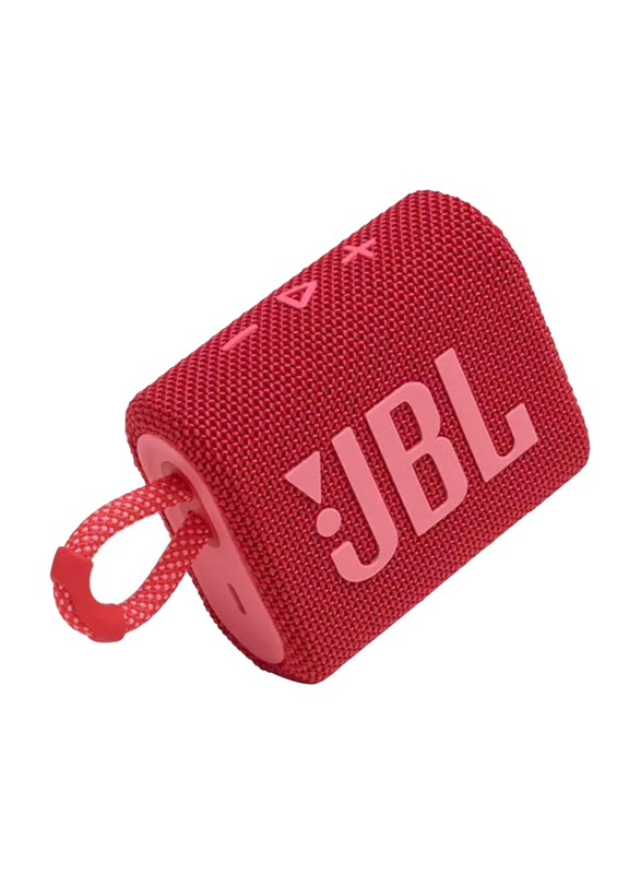 JBL Go 3 IP67 Waterproof Portable Wireless Speaker, Red