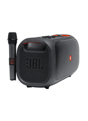 JBL PartyBox On The Go IPX4 Splashproof Wireless Portable Party Speaker with Dual Microphone, Black
