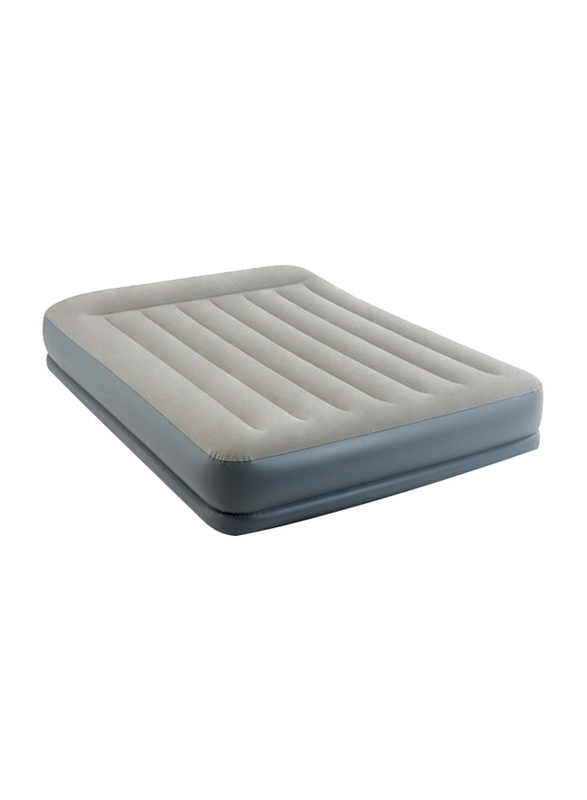Intex Inflatable Mattress with Integrated Electric Pump, Single Size, Grey