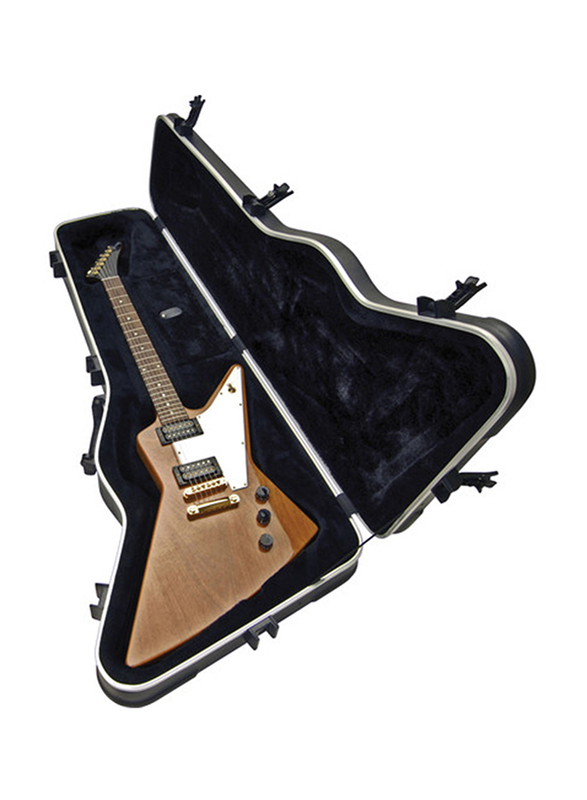 SKB Explorer/Firebird Type Hardshell -TSA Latch Over-Molded Handle Guitar Case, Black
