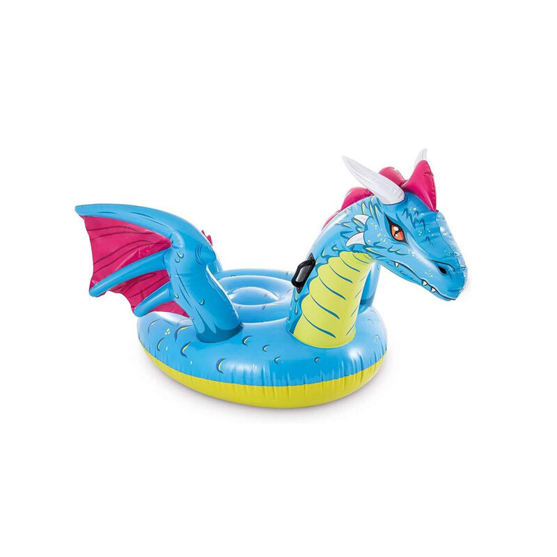 

Intex Dragon Ride On Pool Toy, Blue/Yellow/Pink, Ages 3+