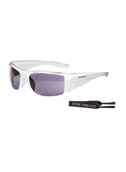 Ocean Glasses Guadelope Polarized Full-Rim Sport Shiny White Frame Sunglasses Unisex, Smoke Lens