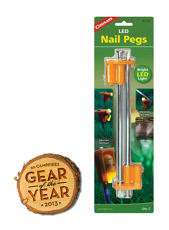 

Coghlans Unisex 10 Inch Tent Nail Peg LED, Orange/Silver