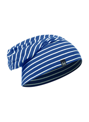 Buff Denim Stripes Cotton Hat Unisex, One Size, Blue