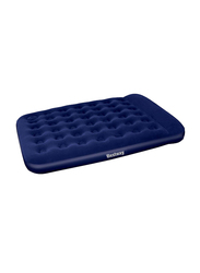 Bestway Inflatable Flocked Airbed with Built-in Foot Pump, Navy Blue