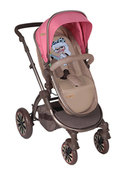 Lorelli Premium Aurora Fashion Girl Baby Stroller, Rose Pink/Beige